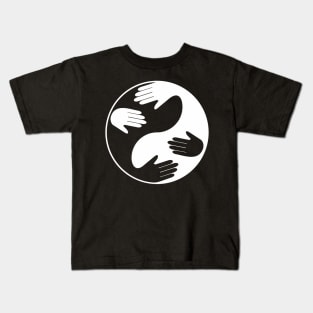 Yin-Yang Snuggling (white) Kids T-Shirt